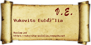 Vukovits Eulália névjegykártya